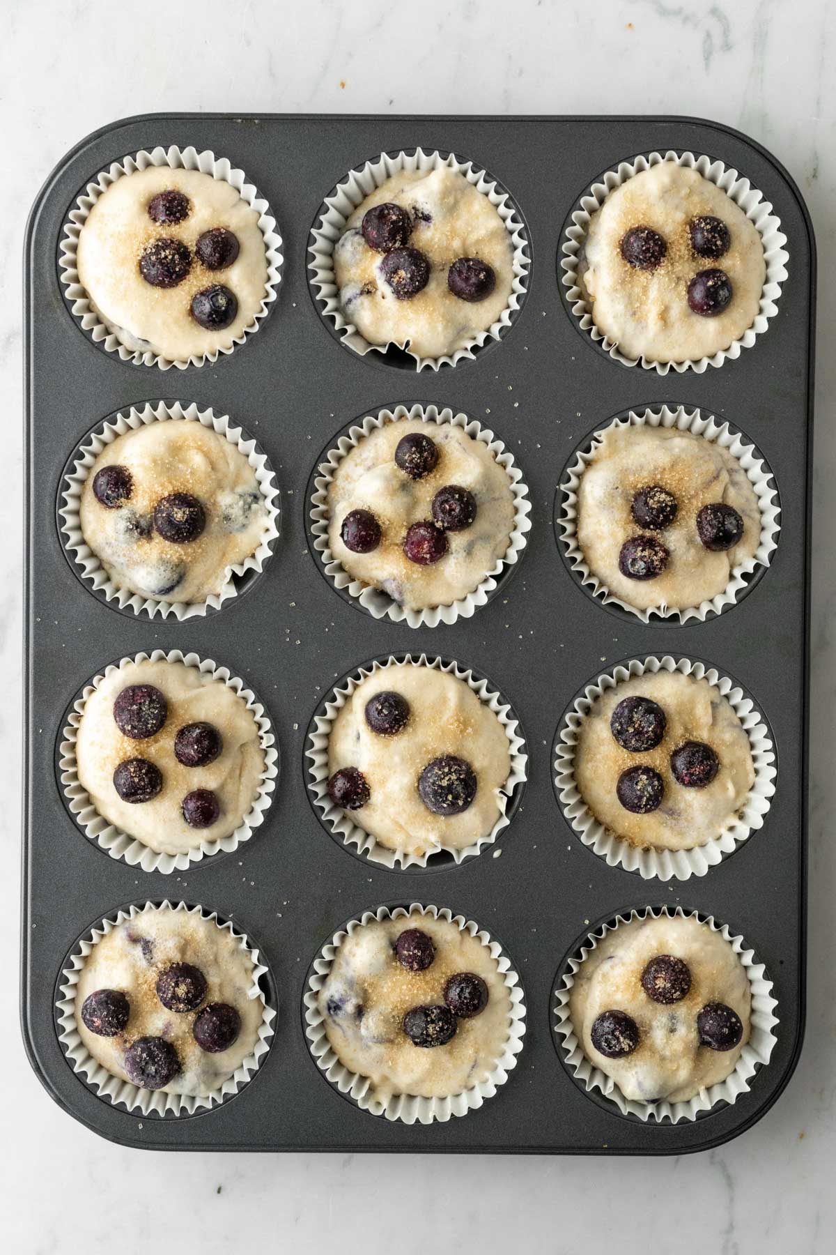 a muffin tin before going to the oven